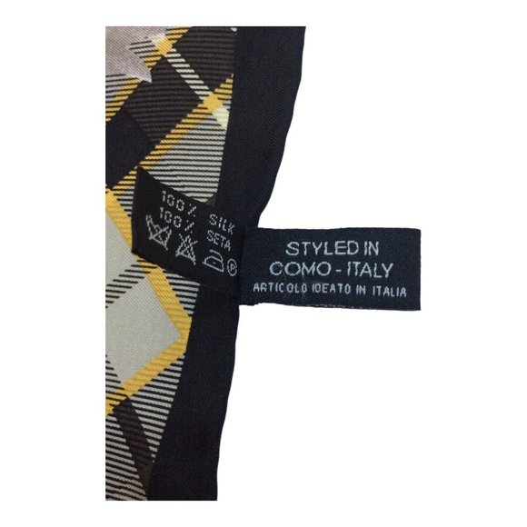 BASILE Gray Fruit Print Silk Scarf  Made In Italy "35/34,5" EX COND - Picture 10 of 11